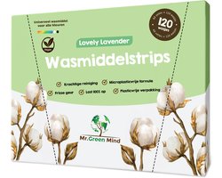 Mr. Green Mind Wasstrips 120 Wasbeurten Fresh Linen Wasmiddeldoekjes Wasvellen Wasmiddel Voordeelverpakking incl. wasverzachter wasdoekje