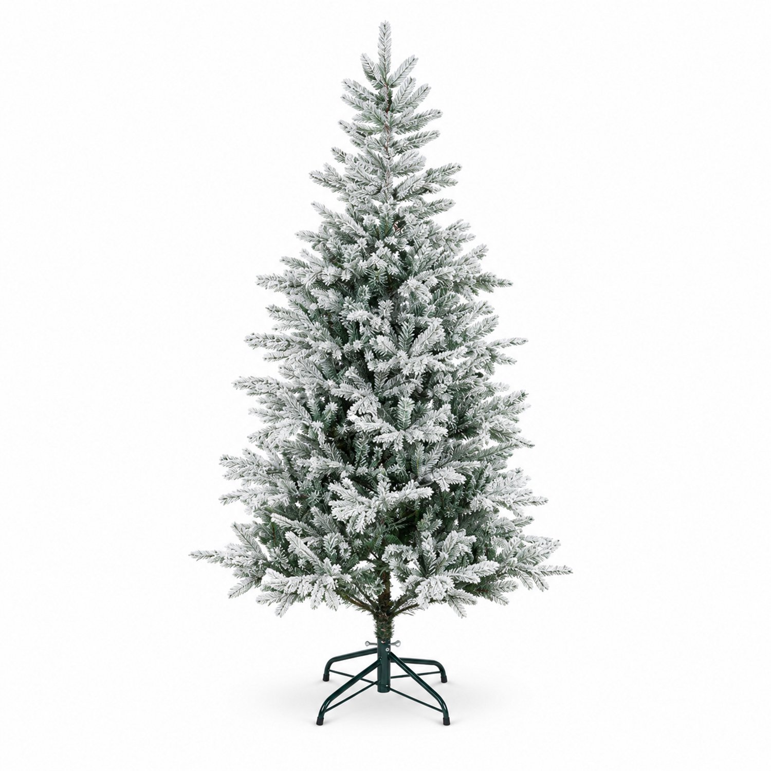 Atlasyx kerstboom - Kerstversiering - Kunstkerstboom - kerst decoraties - Besneeuwd - 1207 Takpunten - Ø110 x 150 cm - Groen / Wit