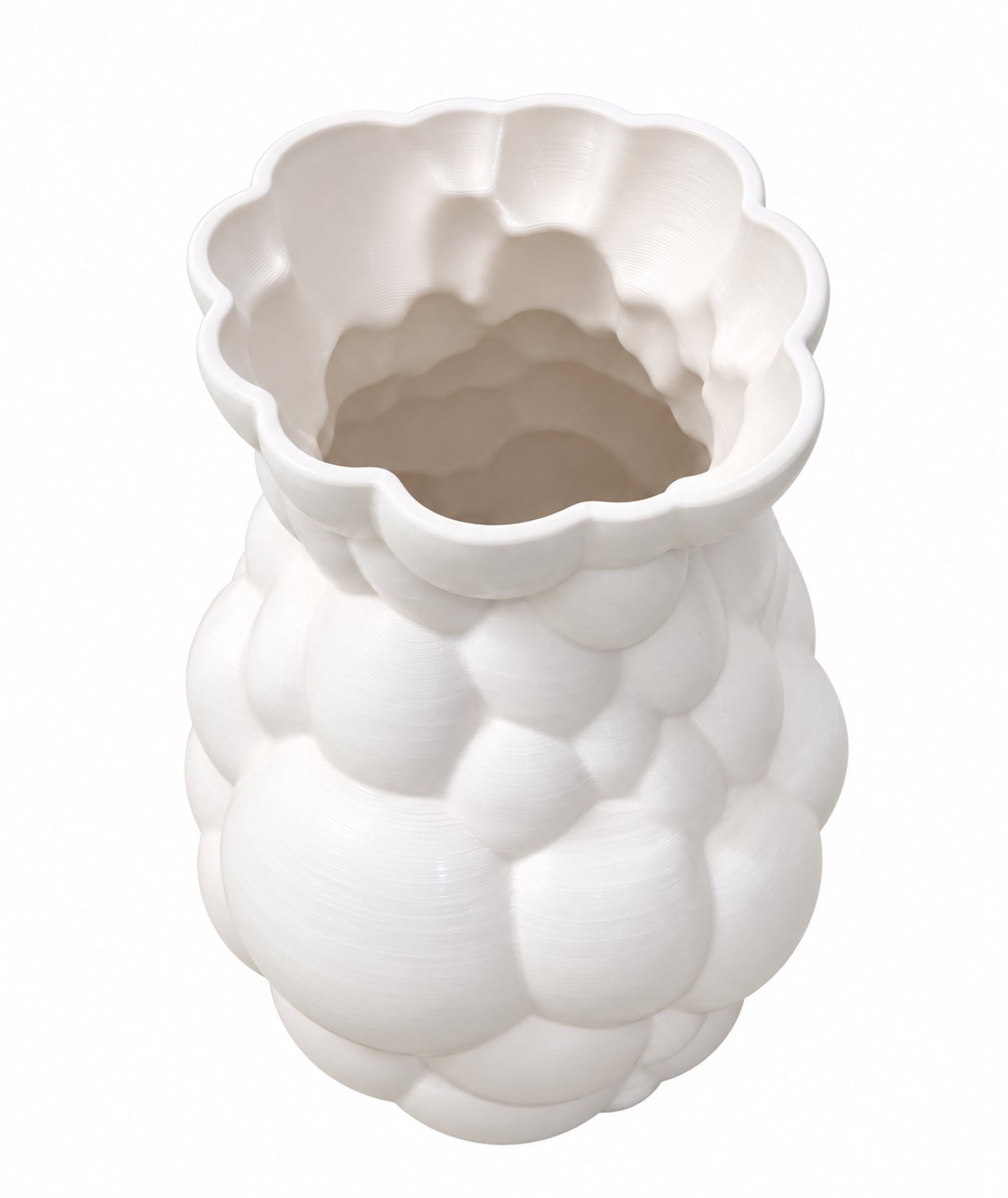Belamonte Keramische Designvaas Bubble Lichtbeige 3D Geprinte Keramiek 20 x 28 cm