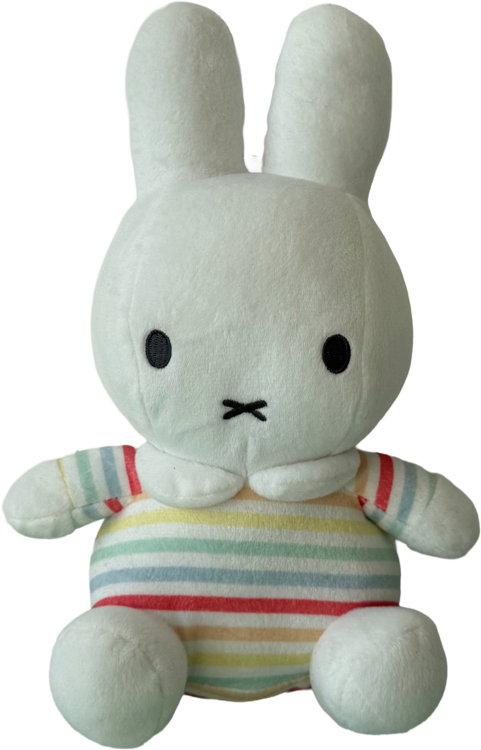 Nijntje - knuffel - 25 cm - gestreept shirt - wit - met belletje