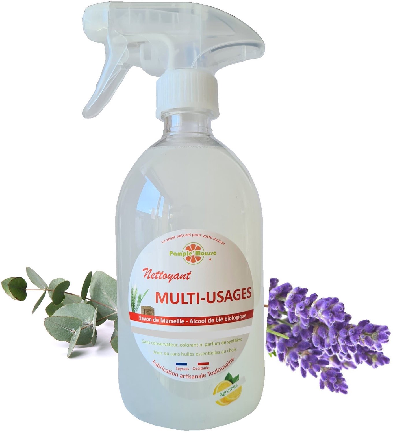 100% Plantaardige Marseille allesreiniger spray LAVENDEL - ontvet - verwijdert geuren - reinigt - Marseille zeep 500ml