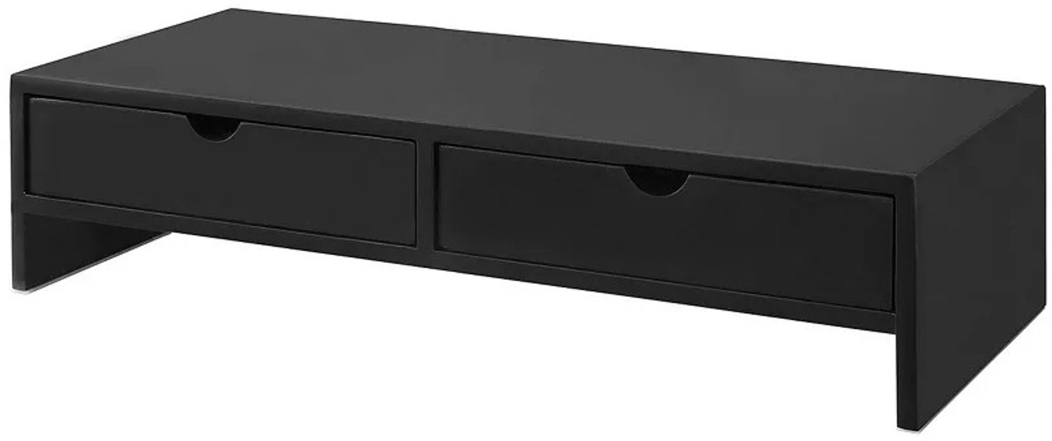 Bresht Monitor standaard - TV Kast - Bureau verhoger - Extra bureauruimte - MDF - 10 kg draagvermogen - Zwart - 47 x 18 x 11 cm