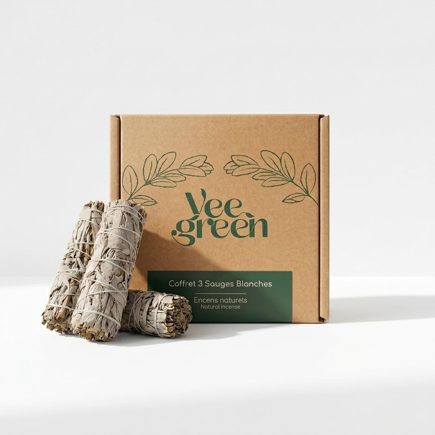 Witte Salie & Palo Santo Set - 3 Stuks - Natuurlijk Incense voor Reiniging - Perfect voor Meditatie - Homevero