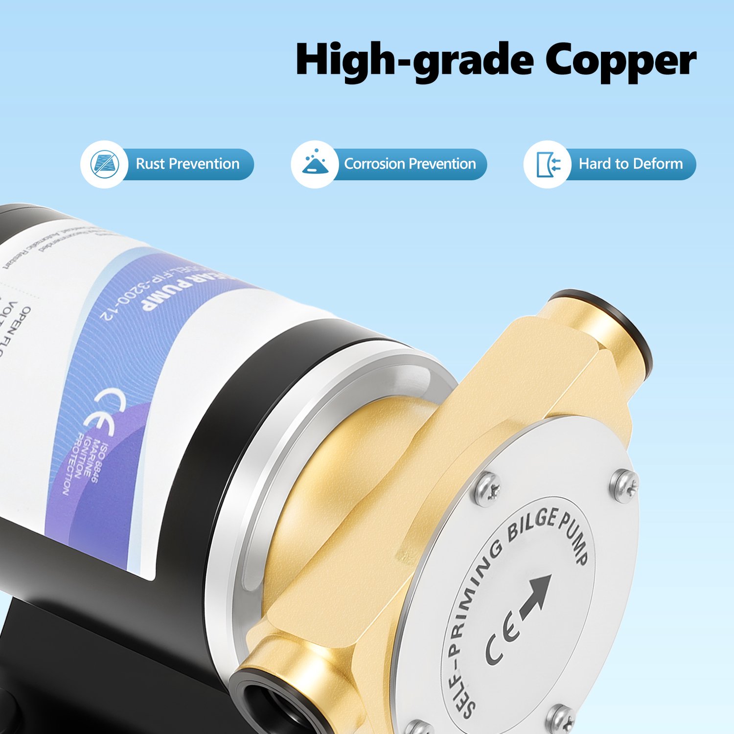 Dompelpomp Koper - 120W Vermogen - 220V Elektrisch - 7.93 GPM Debiet - IP68 Waterdicht - Voor Tuinvijver En Irrigatie