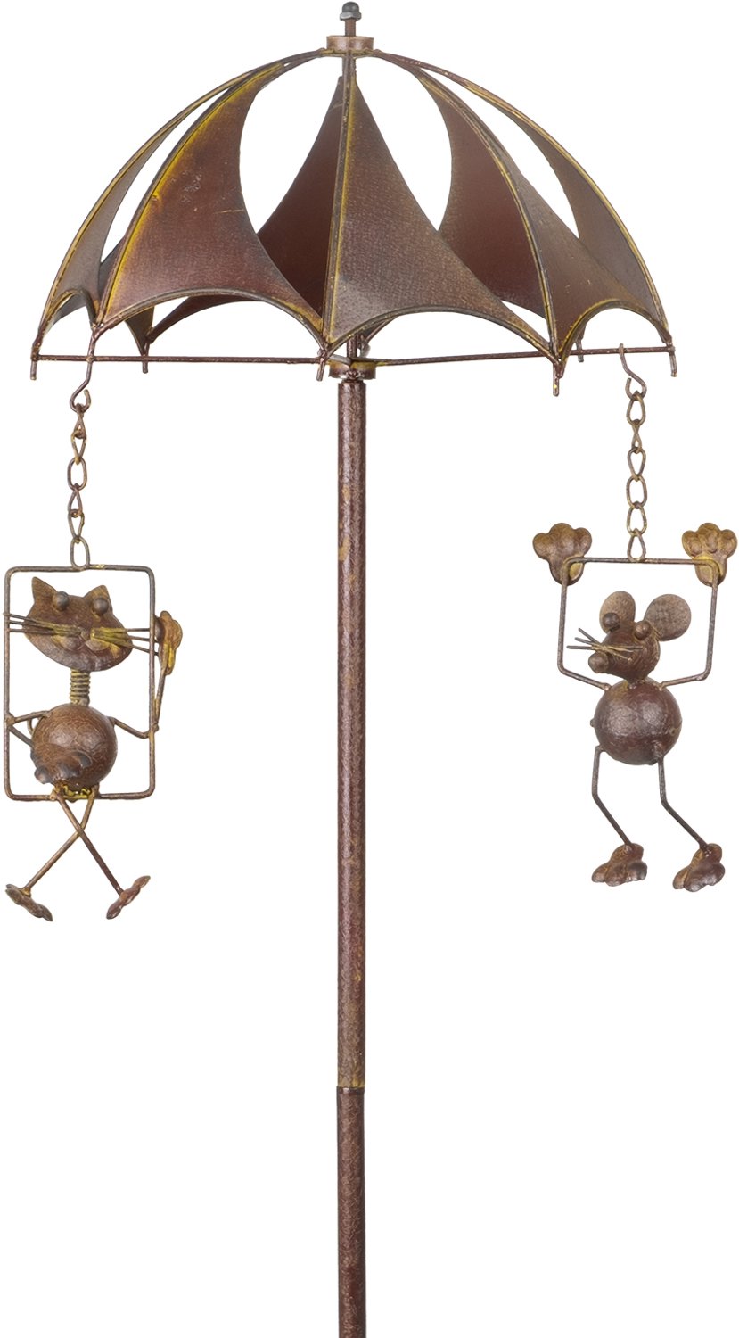 Moritz Windspel Tuin Muizen Carrousel 33 x 33 x 110 cm – Metalen Windmolen – Tuindecoratie – Tuinbeeld met Muizen – Decoratie voor Tuin, Terras en Balkon