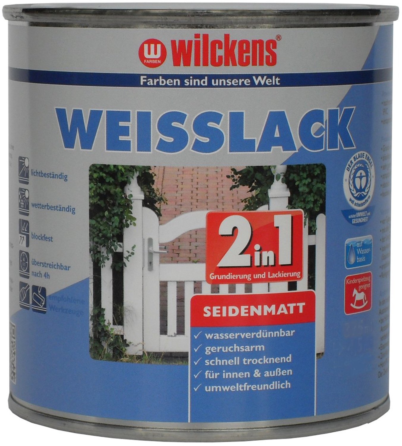 Wilckens Aflak Zijdeglans Acryl Wit 0,75 L