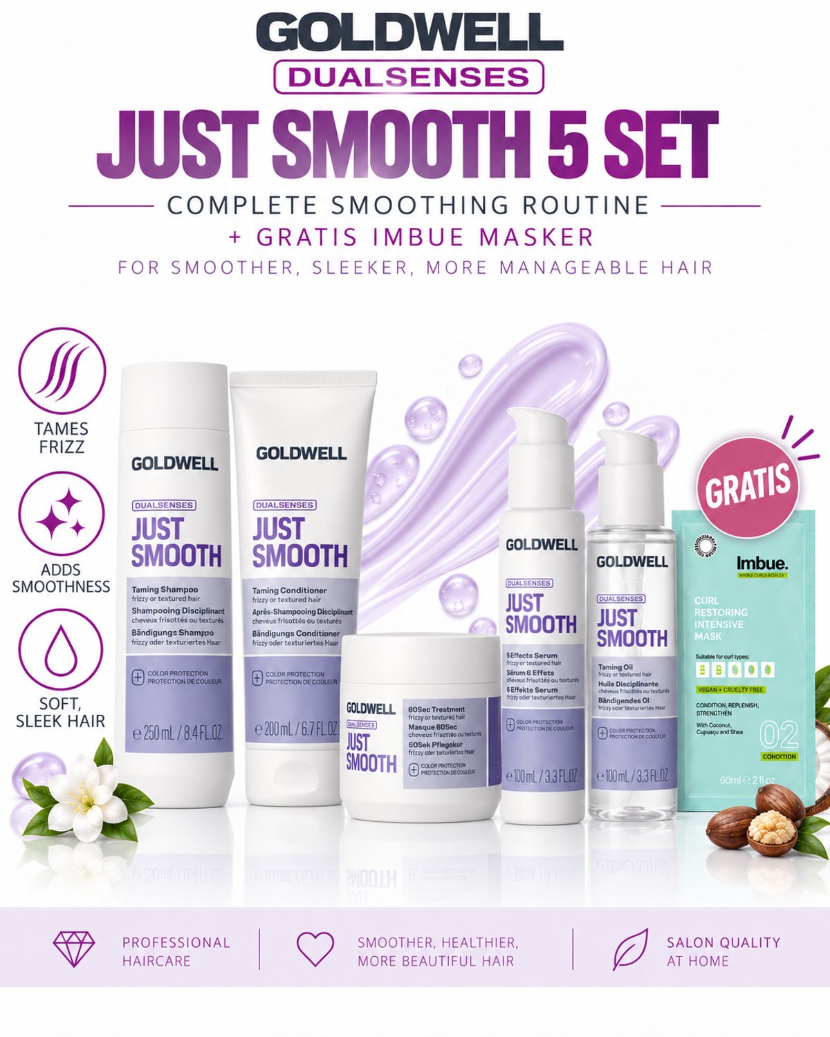 Goldwell Dualsenses Just Smooth Complete Set + Gratis Imbue Masker