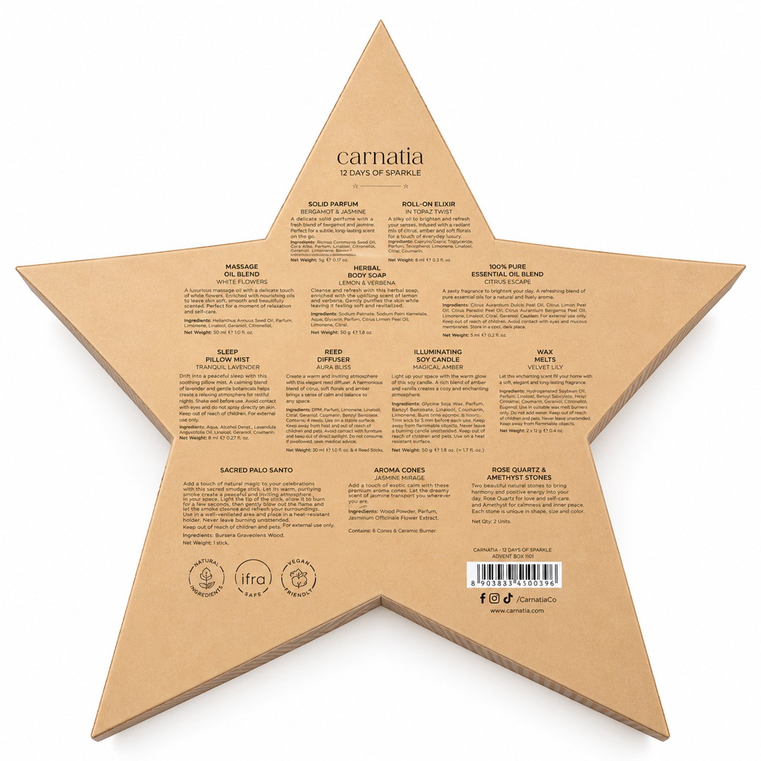 Carnatia 12 Days of Sparkle Adventskalender – 12 Wellness & Beauty Cadeaus – Parfum, Geurkaars, Diffuser & Aromatherapie – Cadeau voor Haar – foto 3