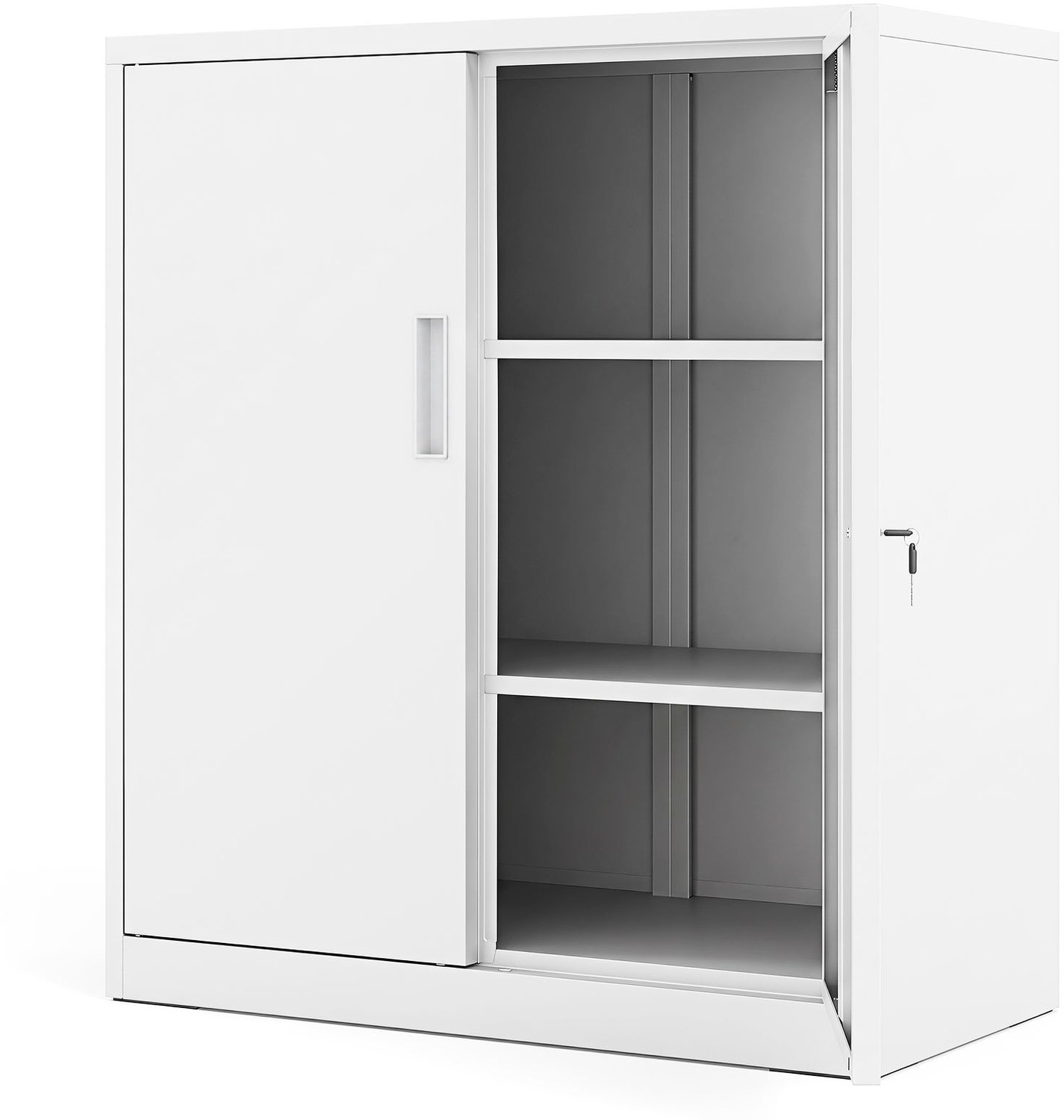 SureDeal® - Bureaukast - Archiefkast - Afsluitbare Deuren Werkplaatskast - Verstelbare Legplanken Kantoorkast - 80x40x91 cm - Wit