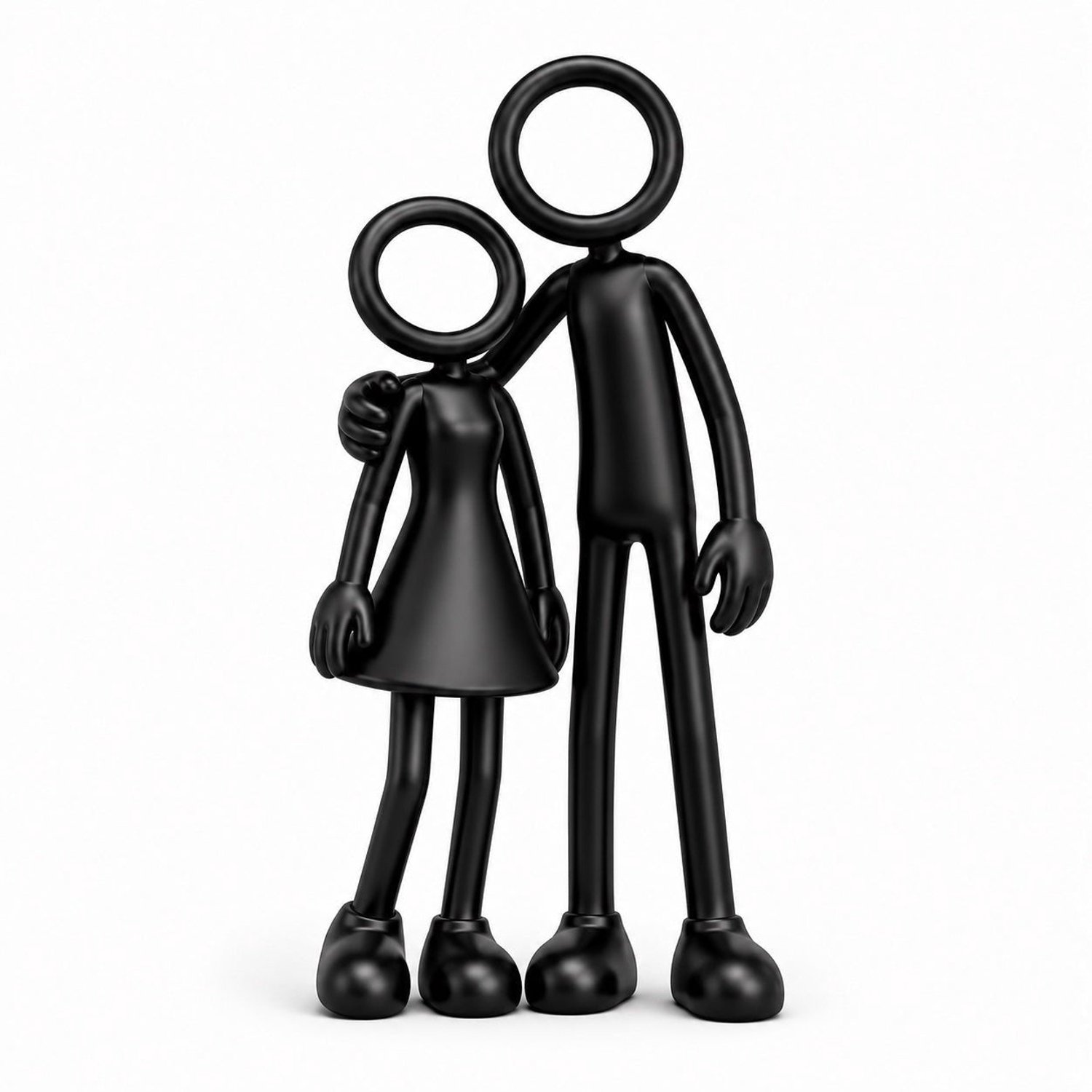 Stickyman Samen - arm om de schouder - zwart - 20 cm hoog