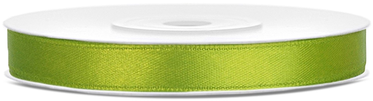 PARTYDECO - Appelgroen satijnlint 0.6 cm x 25 m voor hobby en knutselen