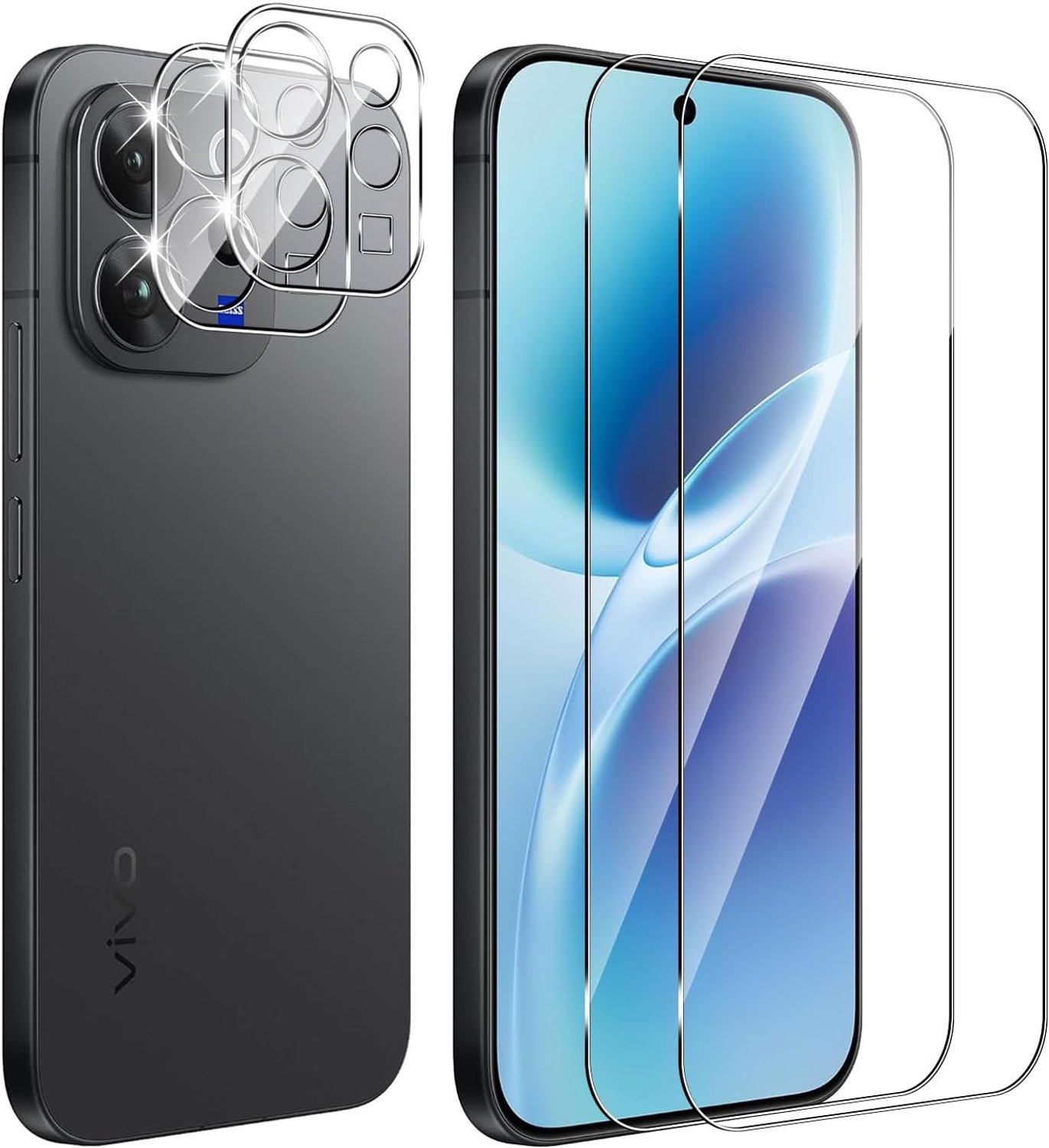 Displaybeschermfolie Vivo V70 - 2 + 2 stuks - krasbestendig - optimale bescherming - Vemera