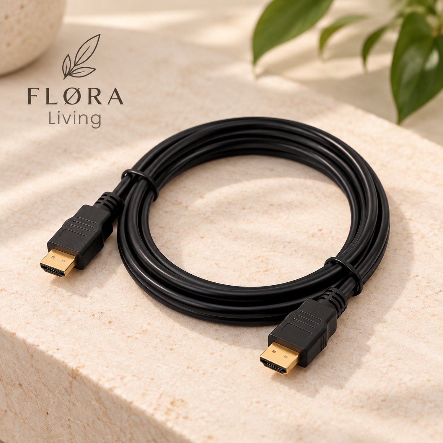 FLØRA Living HDMI Kabel 1.5 Meter - HDMI naar HDMI 1.4 - Full HD 1080p & 4K - High Speed - Geschikt voor TV, Beamer, Laptop & Gameconsole - Zwart