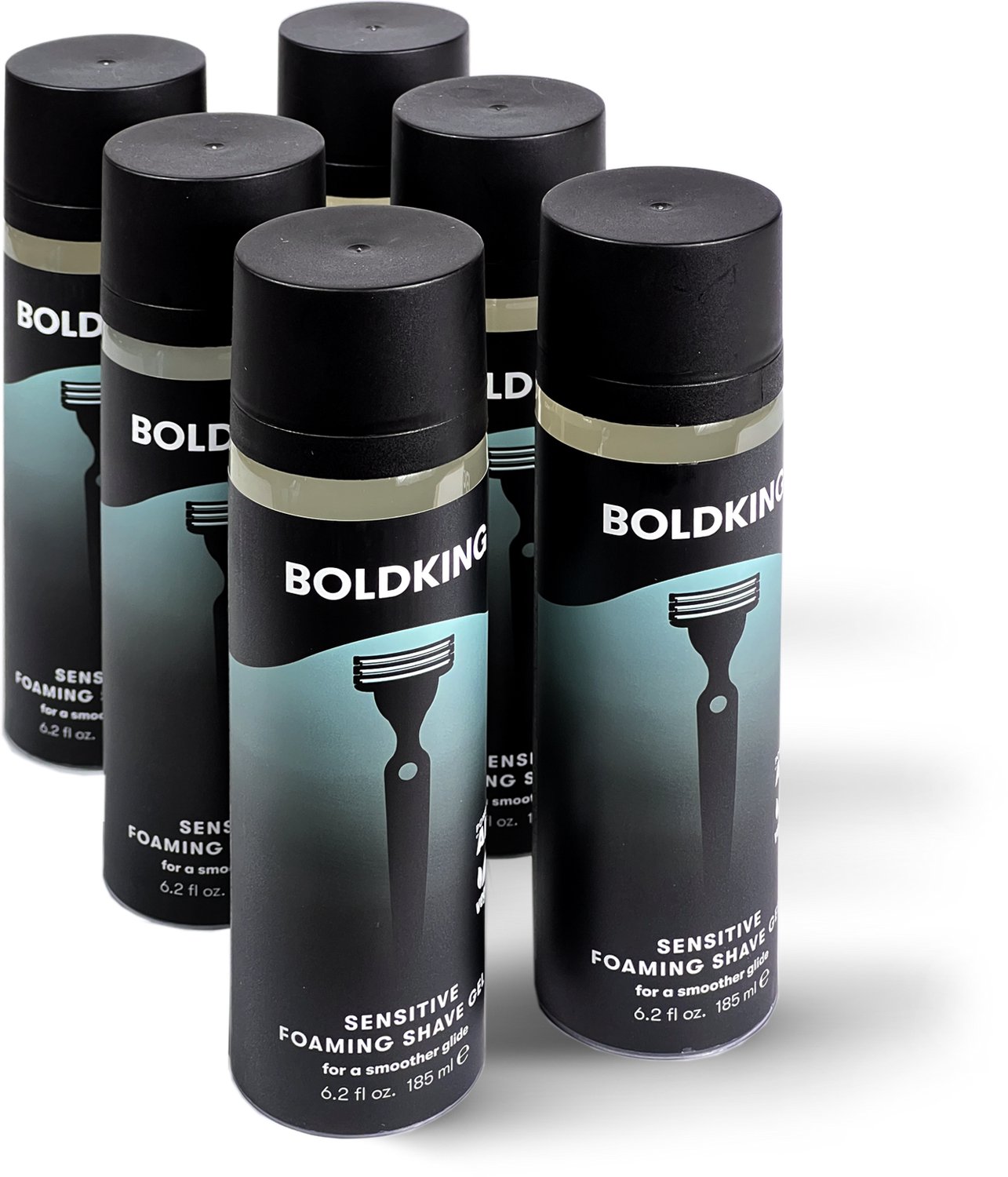 Boldking Foaming Shave Gel Sensitive Valuepack - Scheergel voor de gevoelige huid - Schuimende & Hydraterend - 6-pack - Voordeelverpakking