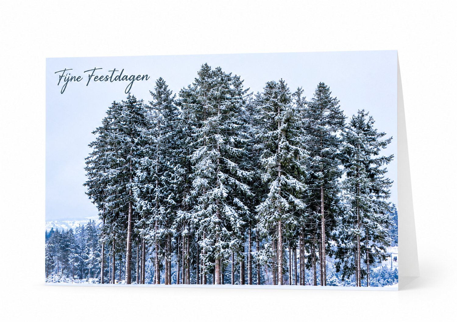 Kleintje fotografie Kerstkaart Fijne Feestdagen – Besneeuwd Winterlandschap – Unieke Kerstwenskaart