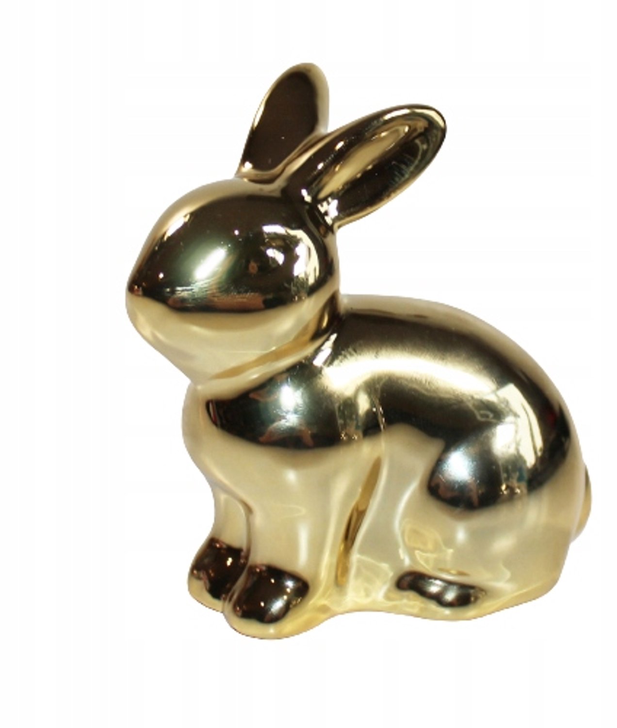 Gouden Keramische Paashaas Decoratie - 9.6 cm