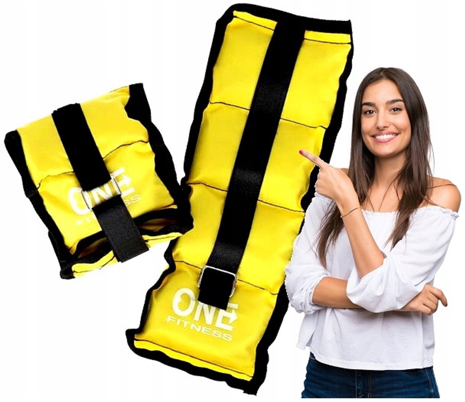 One Fitness Enkelbanden en Polsbanden - 2 x 0.7 KG - Geel