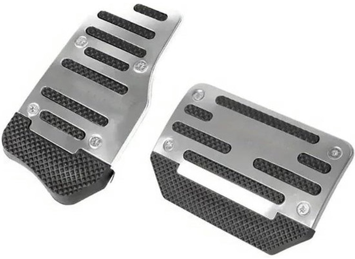 Autopedalen Set - Pedaalhoezen Auto - Veiliger Rijden - Antislip Aluminium - 3-delig - Rood Blauw Zilver