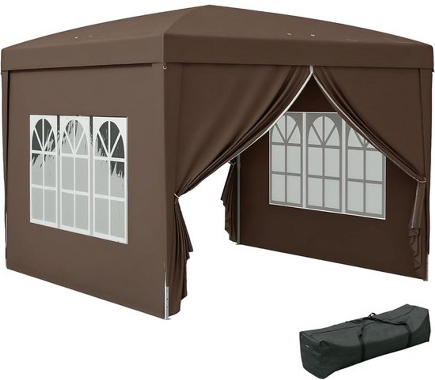 Pop-up Partytent 3x3m Waterafstotend met 4 Zijwanden - Robuust & UV-bestendig Tuinpaviljoen