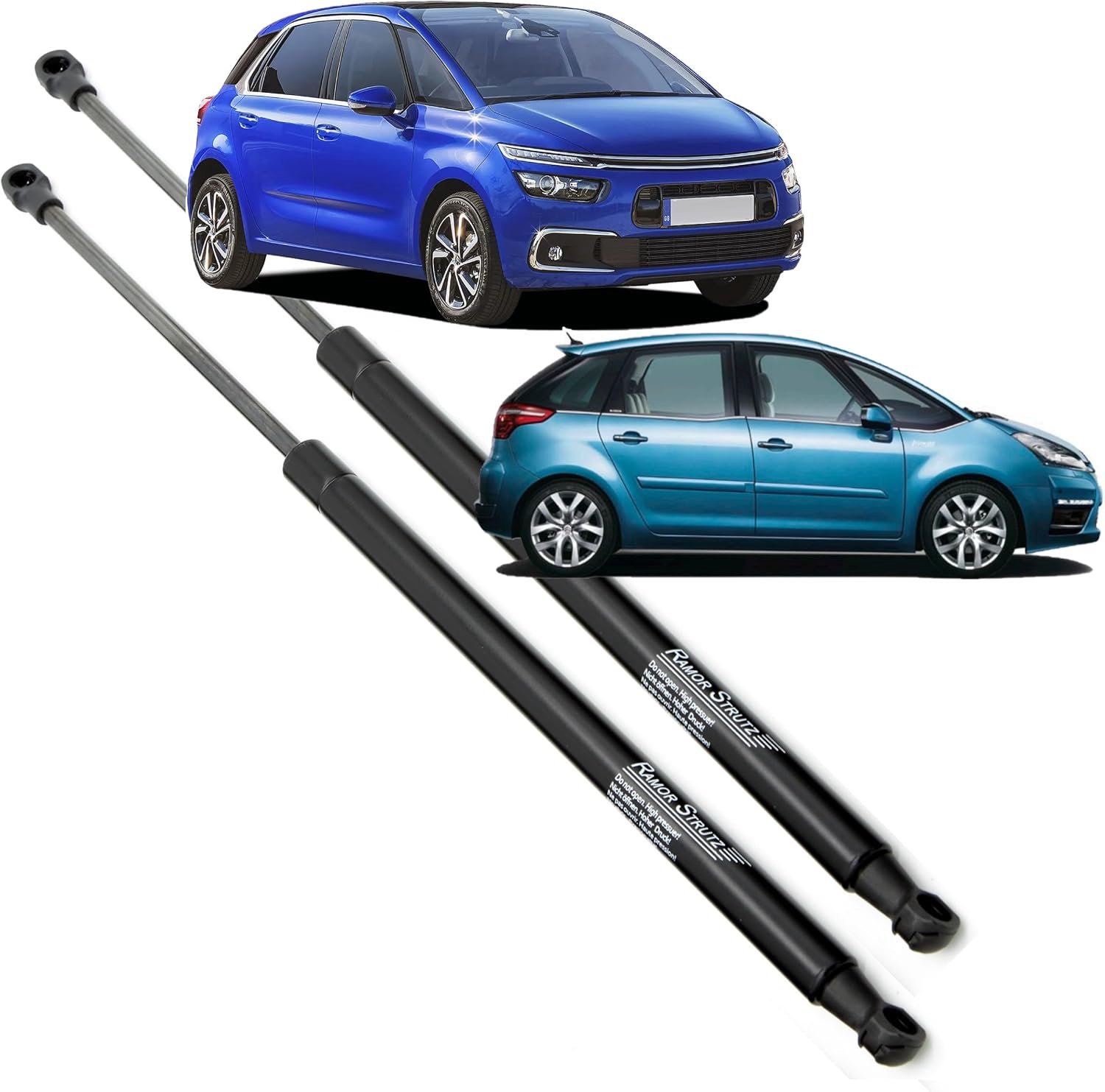 Gasveer achterklep 660 mm - set van 2 - kracht 635N - eenvoudig te installeren - ShopVlot