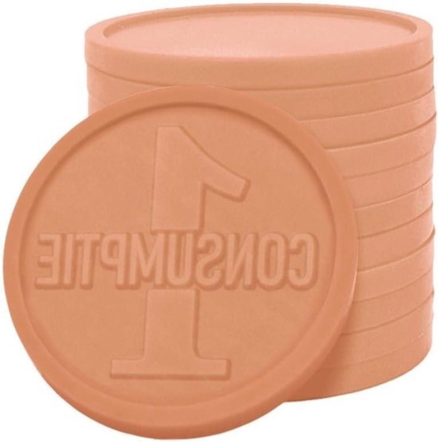 Consumptiemunten - Horecazetons - Evenementen Organiseren - Gerecycled Materiaal - 250 Stuks - Pastel Oranje