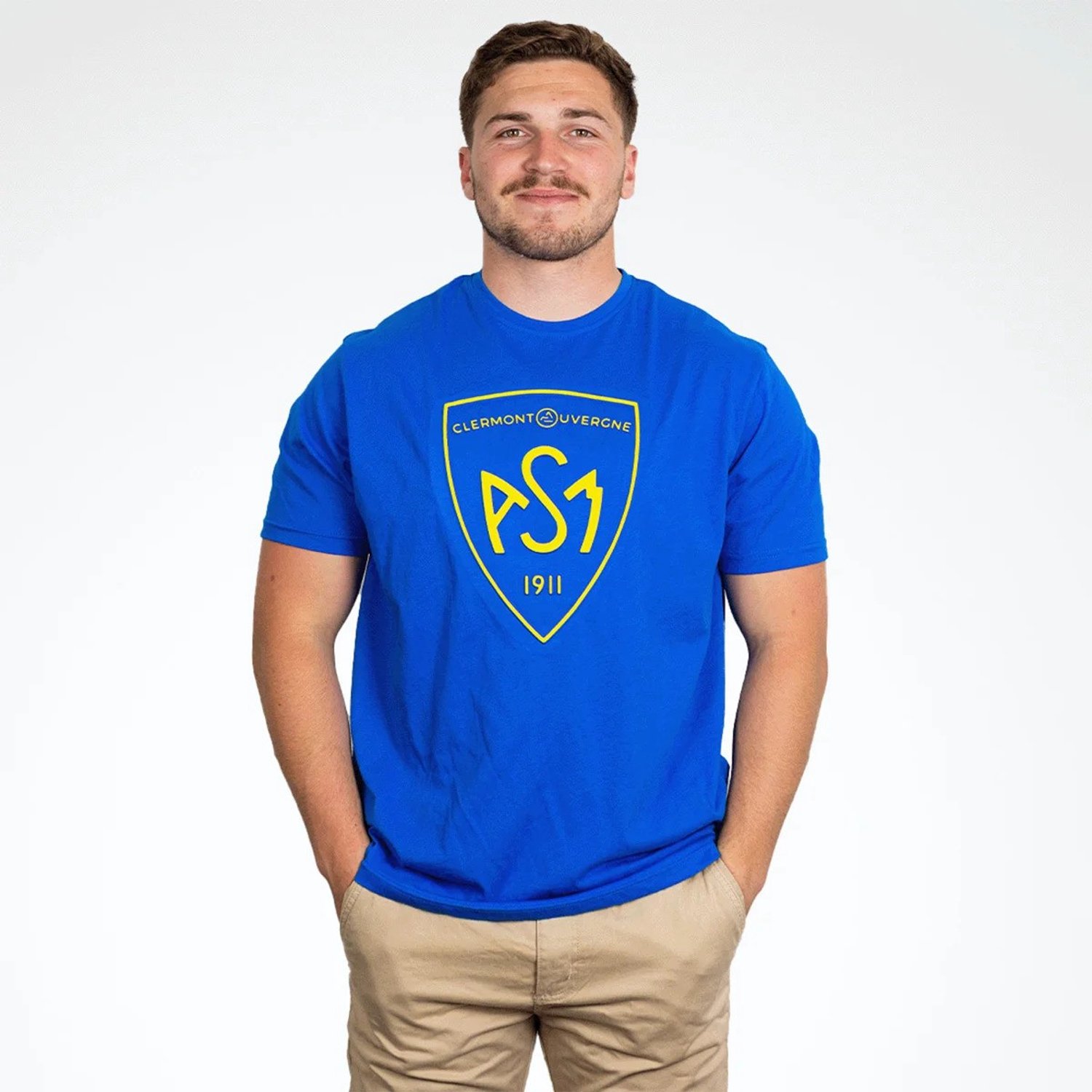 T-shirt à manches courtes Teeboss ASM Clermont Bleu roi pour homme Blauw