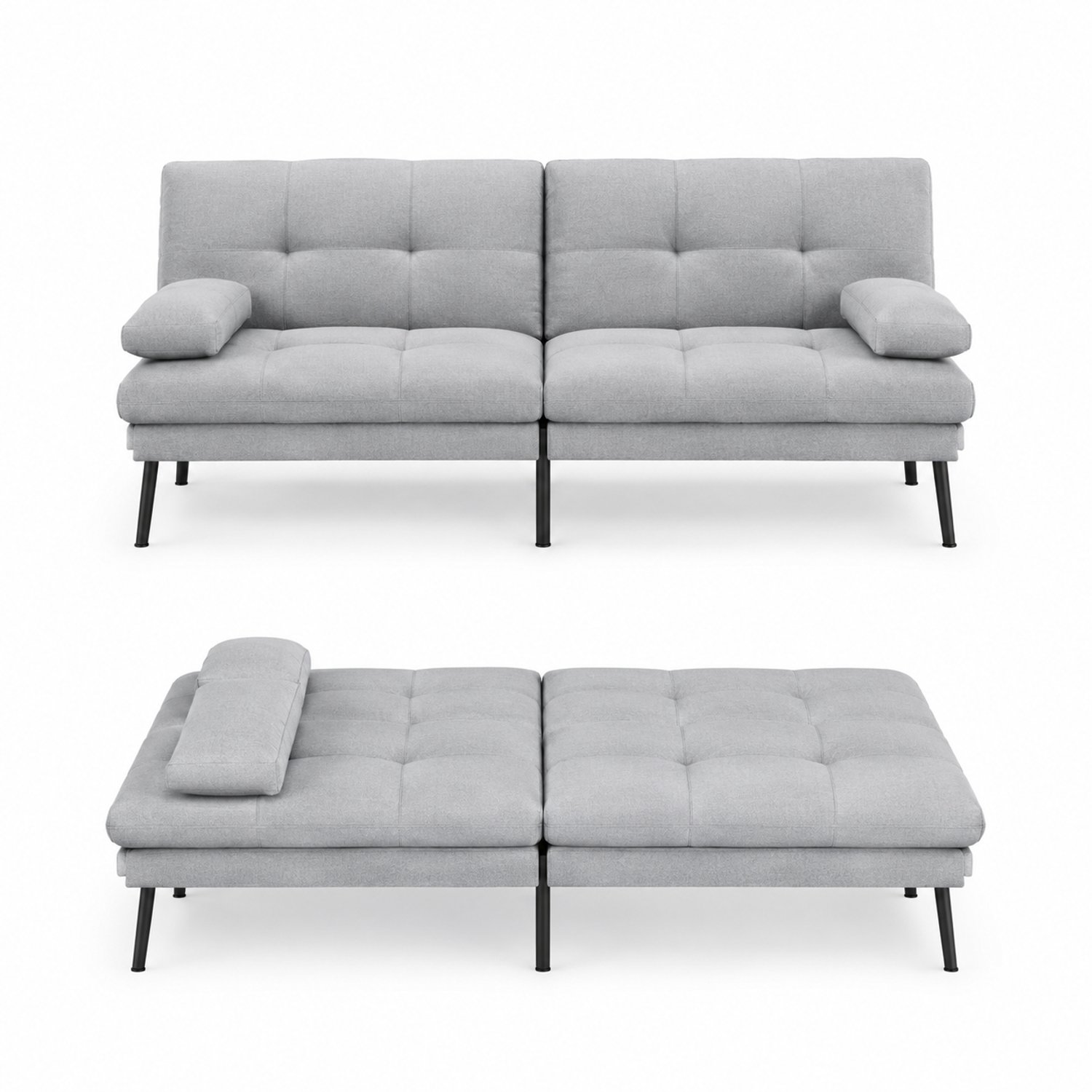 Lamor Slaapbank - Bank - Banken - Logeerbed - Uitklapbaar - Opvouwbaar - Ruimtebesparend - Slaapstand 174 x 81 x 42cm - 5 Standen