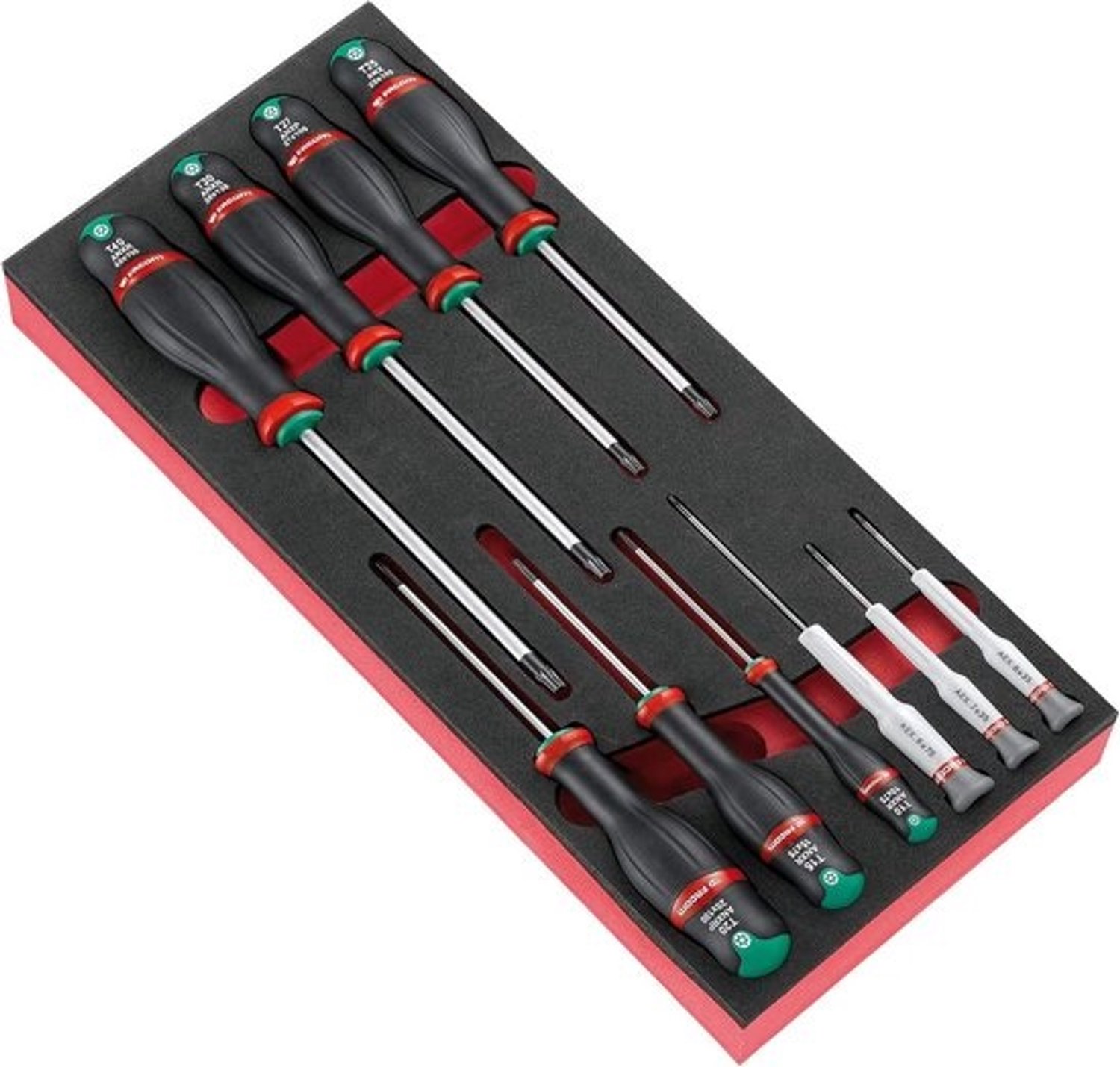 Set van 10 Schuimmodule Schroevendraaiers voor Gereedschapskoffers