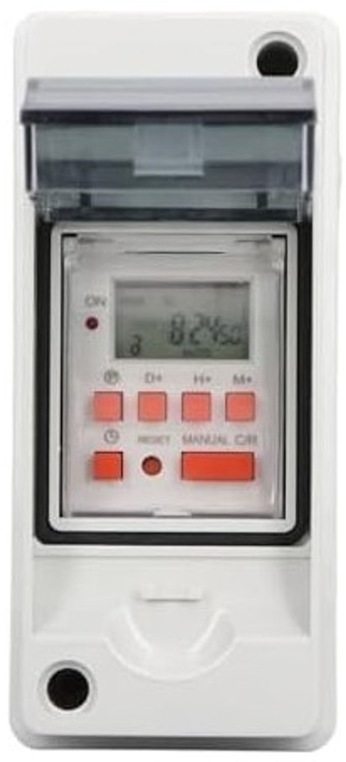 Zwembadpomptimer - Waterdicht - Programmeerbaar met 28 Aan-uitschema's - Voor Buitentoepassingen