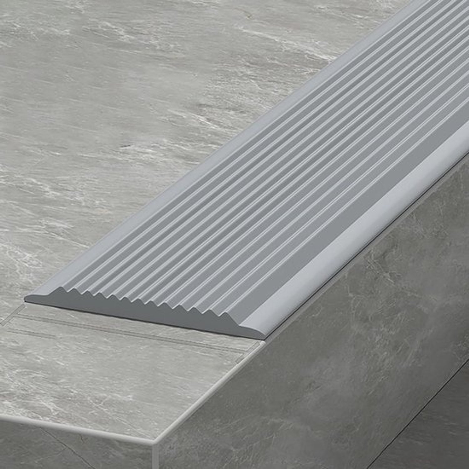 Antislip Hoekprofiel - Flexibele Rubberen Strip - Veilige Trappen - Zelfklevende Achterkant - 6 x 200 cm - Grijs