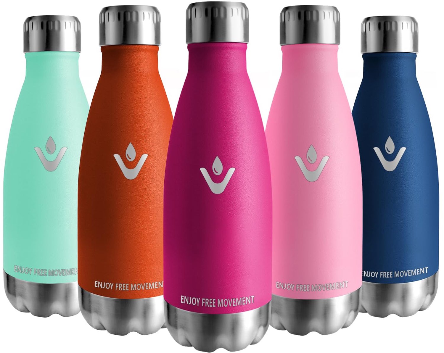 Vikaster Thermos 350 ml, lekvrije thermosfles, BPA-vrij, herbruikbare thermosfles, roestvrij staal, voor fiets, camping, yoga, gym, fitness, school, r