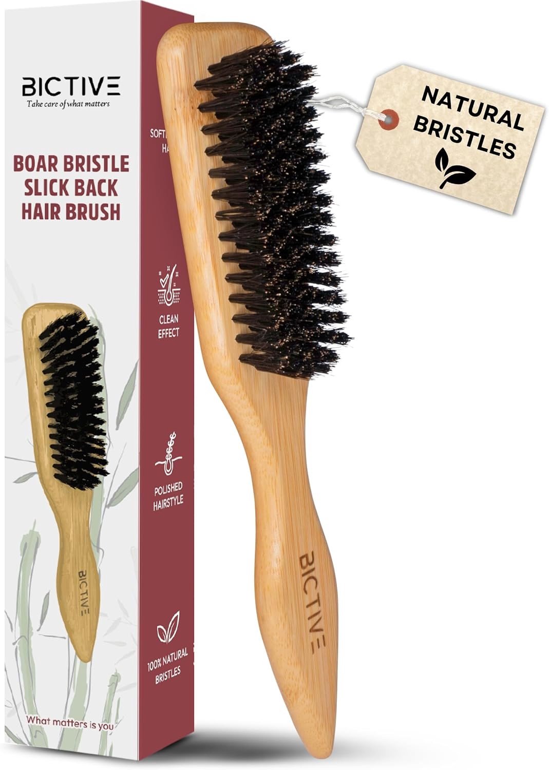 Haarborstel - Natuurlijke Haren - Voor Opgestoken Kapsels - Anti-Breuk en Anti-Pluis - Voor Alle Haartypes
