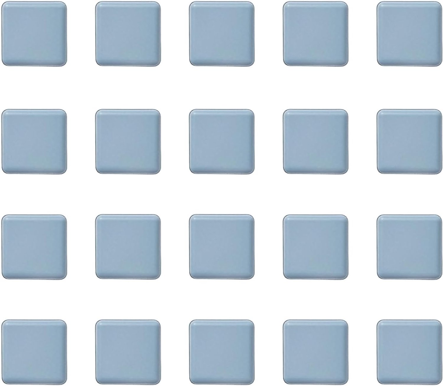 Pack of 20 Furniture Glides Self Adhesive PTFE Glides 20 x 20 mm Heavy Furniture Glides Square Furniture Legs Rubber - ShopVlot