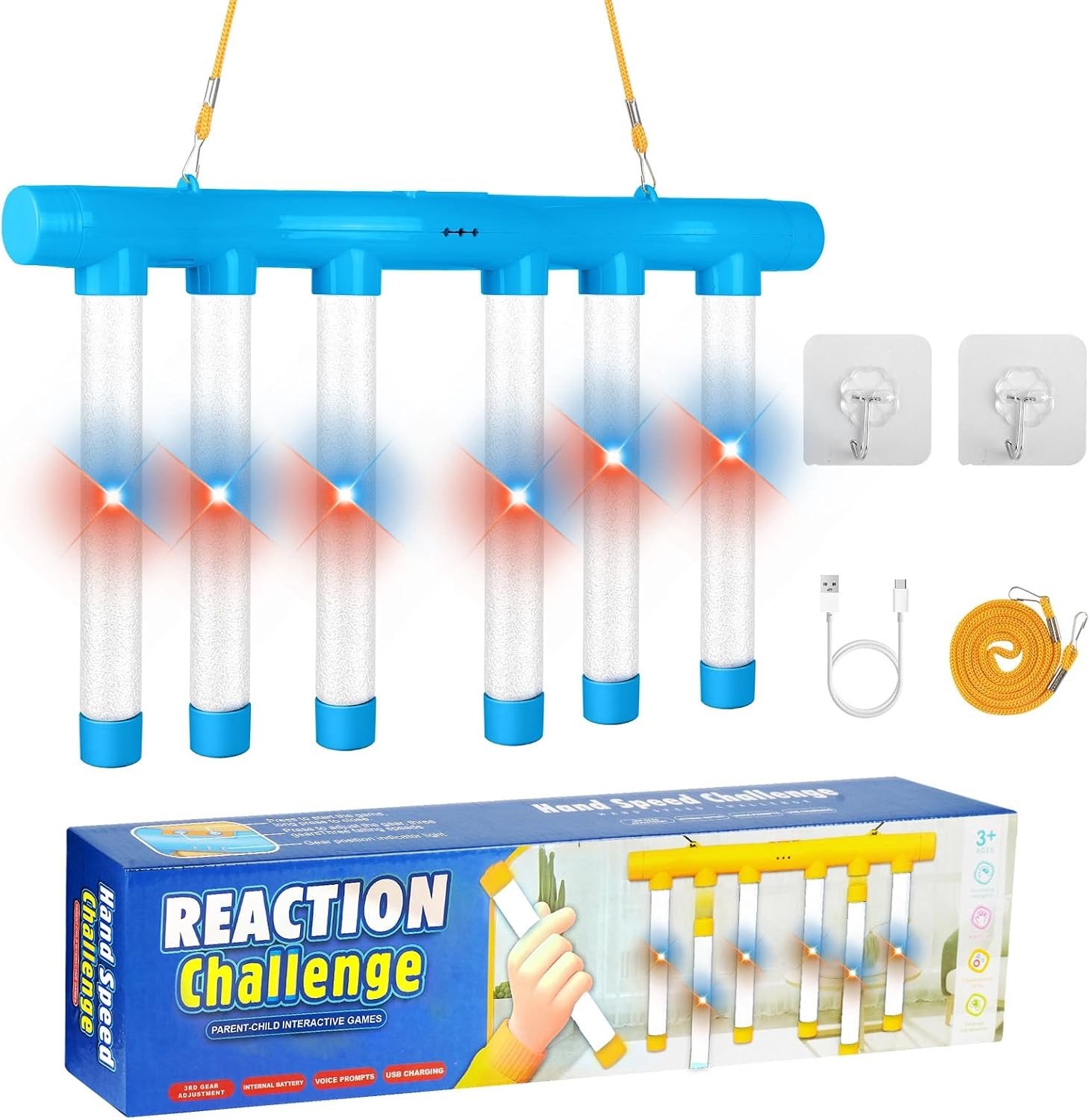 Catching Sticks Spel voor Volwassenen, Reactietraining Speelgoed, Hand-Oog Coördinatie, Verstelbare Snelheden, Lichtgevende Stokken, Verbeter Reactietijd en Focus
