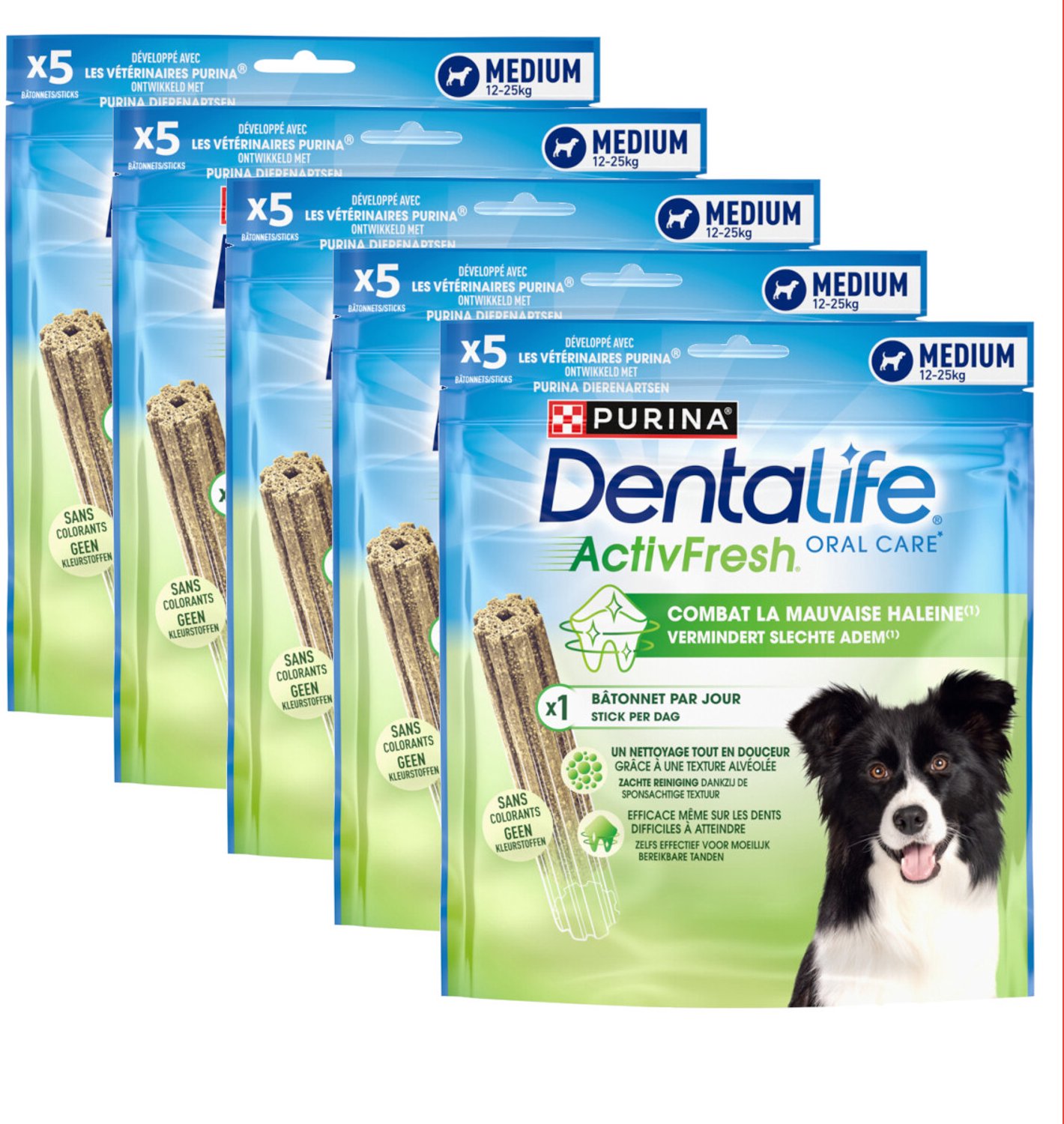Dentalife Oral Care ActivFresh Medium 12-25kg - Multipack - Hondensnacks - 575g (5x115g)