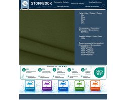 StoffBook Olijf 600D nylon stof Cordura stof, extra robuuste, waterdichte stof voor tassen, tent, bank en weerbestendige naaiprojecten, duurzame water