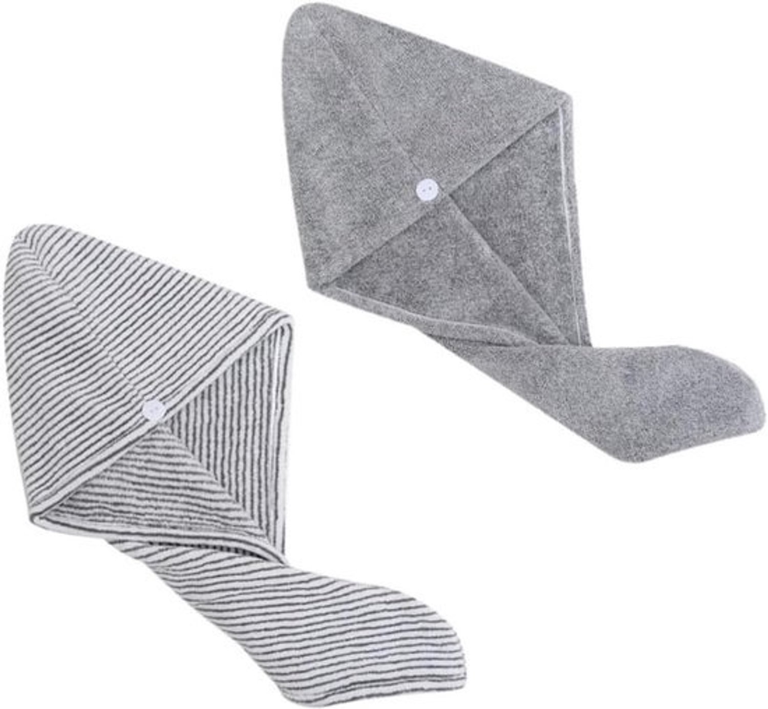 Haardrooghoeden - Handdoekbandana - Haar drogen - Absorbeert snel - 65x25CM - Grijs
