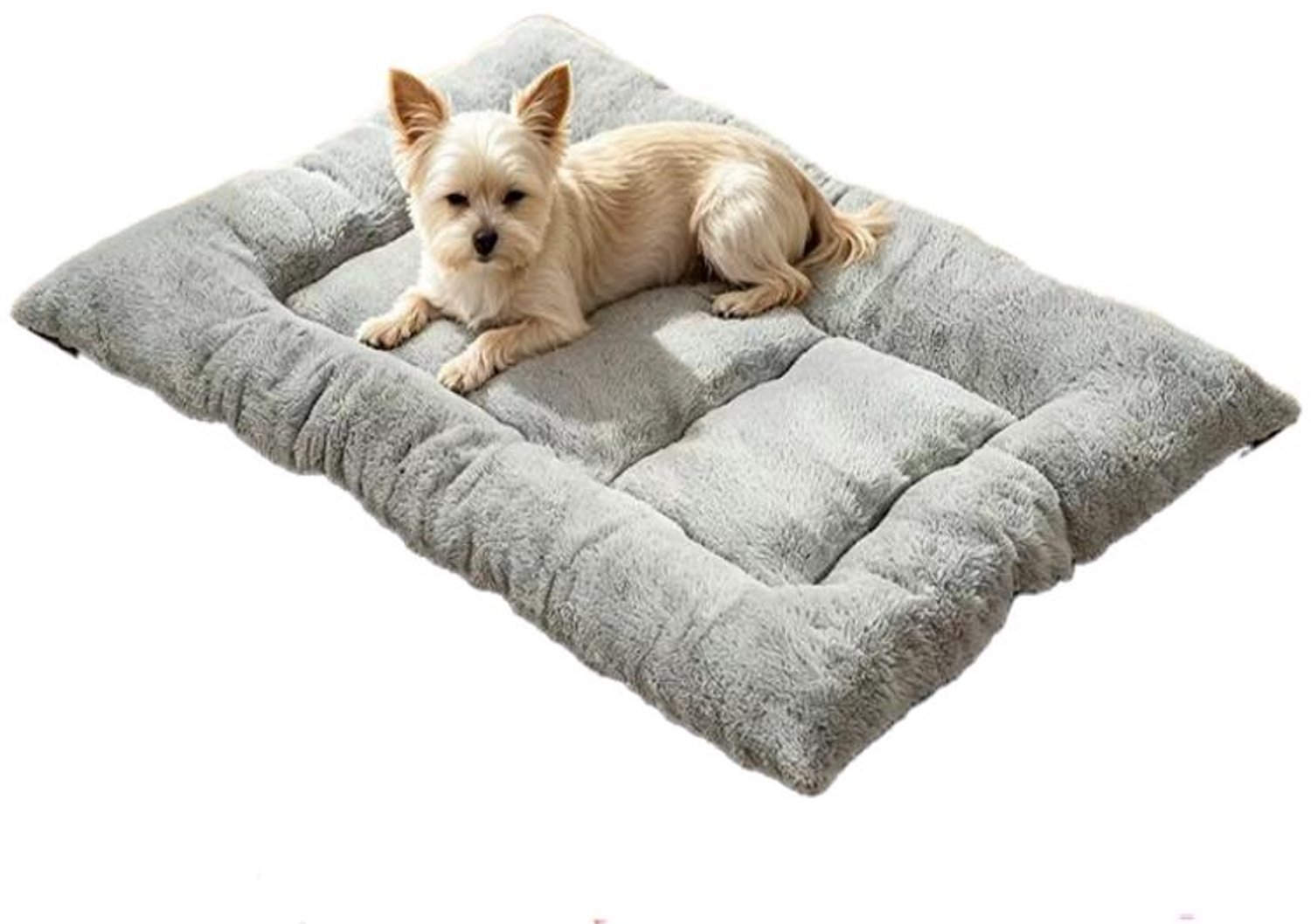 Extra Dikke Hondenmat – Pluche Huisdierenmat voor Honden en Katten – Zachte en Warme Rustplek met Veerkrachtige Vulling en Antislip Onderzijde – Grijs – 60 × 90 cm – Tot 30 kg