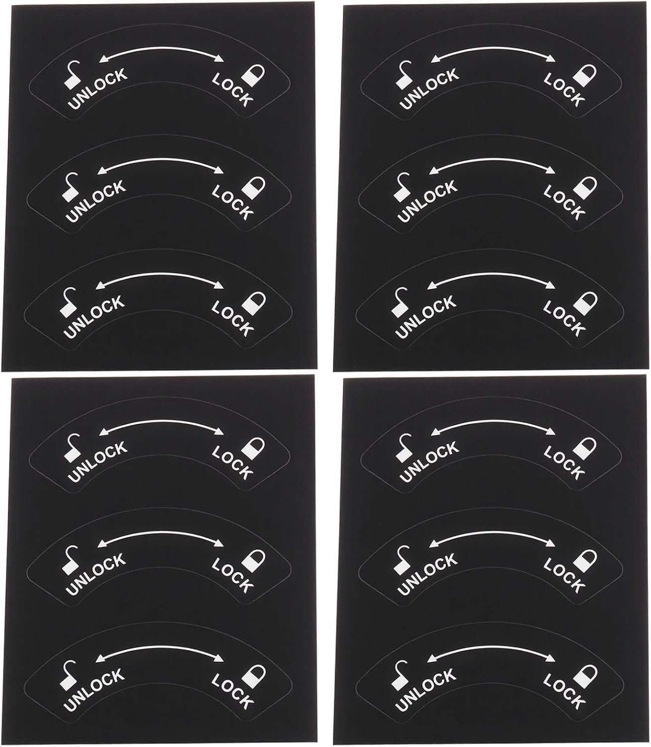 Lock Unlock Richting Stickers 12 stks - 8x3cm - Rechterkant Lock Indicator - Voor Indoor Openbare Plaatsen - m-winkel