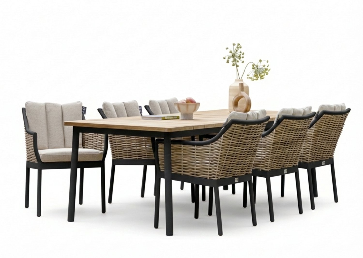 Apple Bee Milou Salon de jardin dining 6 personnes - 240cm - Noir