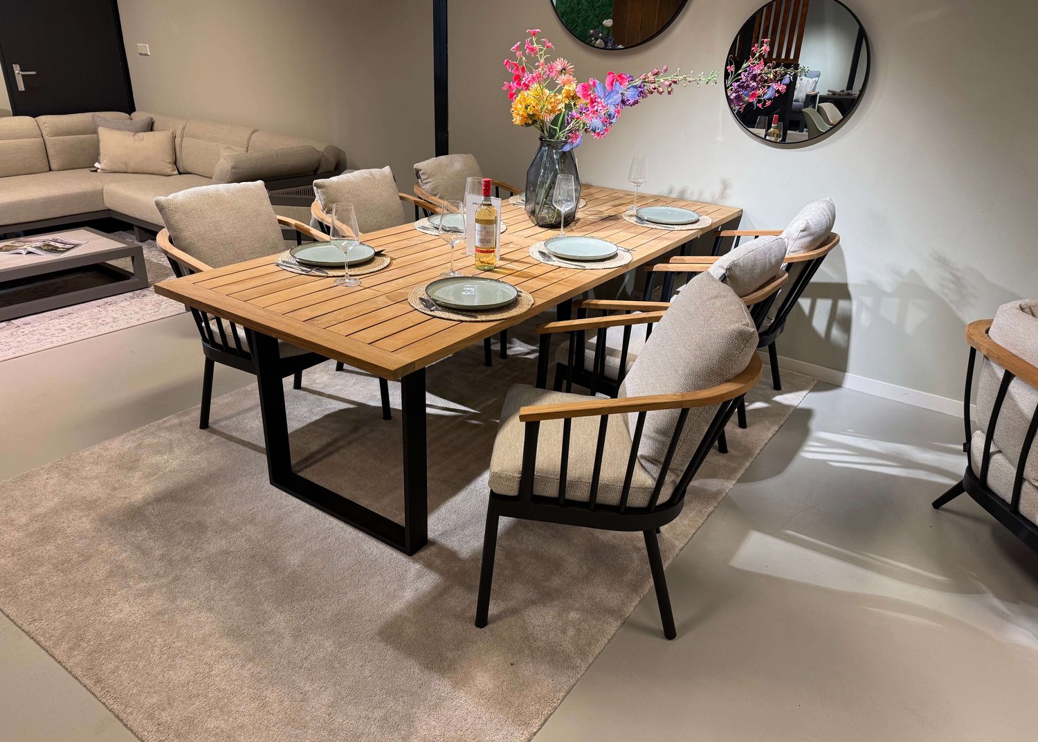 Apple Bee Condor Dining Salon de jardin 240cm 7 pcs Teck Aluminium