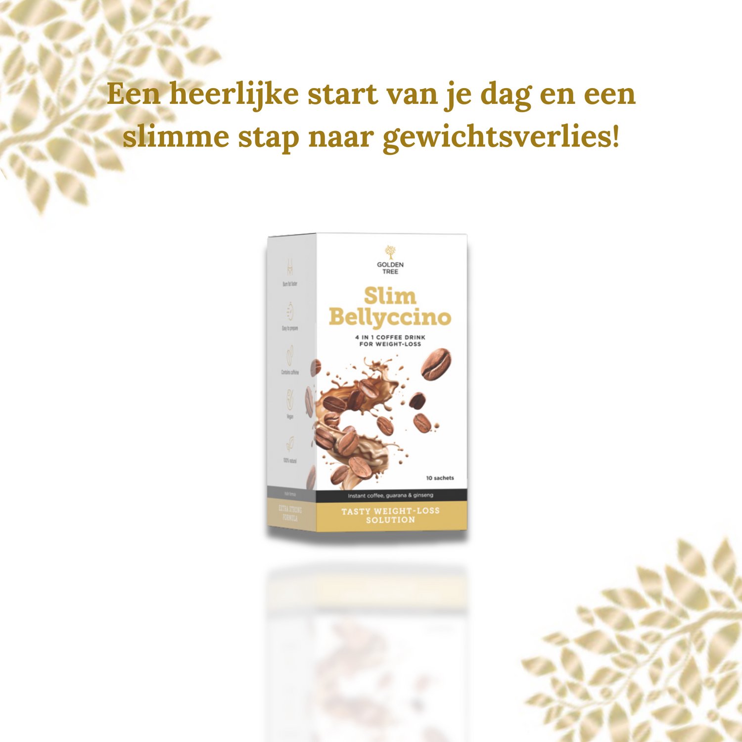 Golden Tree Fatburner - Afslank koffie - Afvallen - Detox Belly Burn - Buikvet minderen - 10 zakjes