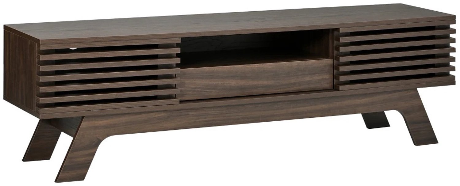 Gudalio TV meubel - TV kast - Opbergruimte - 2 deuren en lade - Modern - Scandinavisch - 150 x 44 x 35 cm - Hout - Bruin