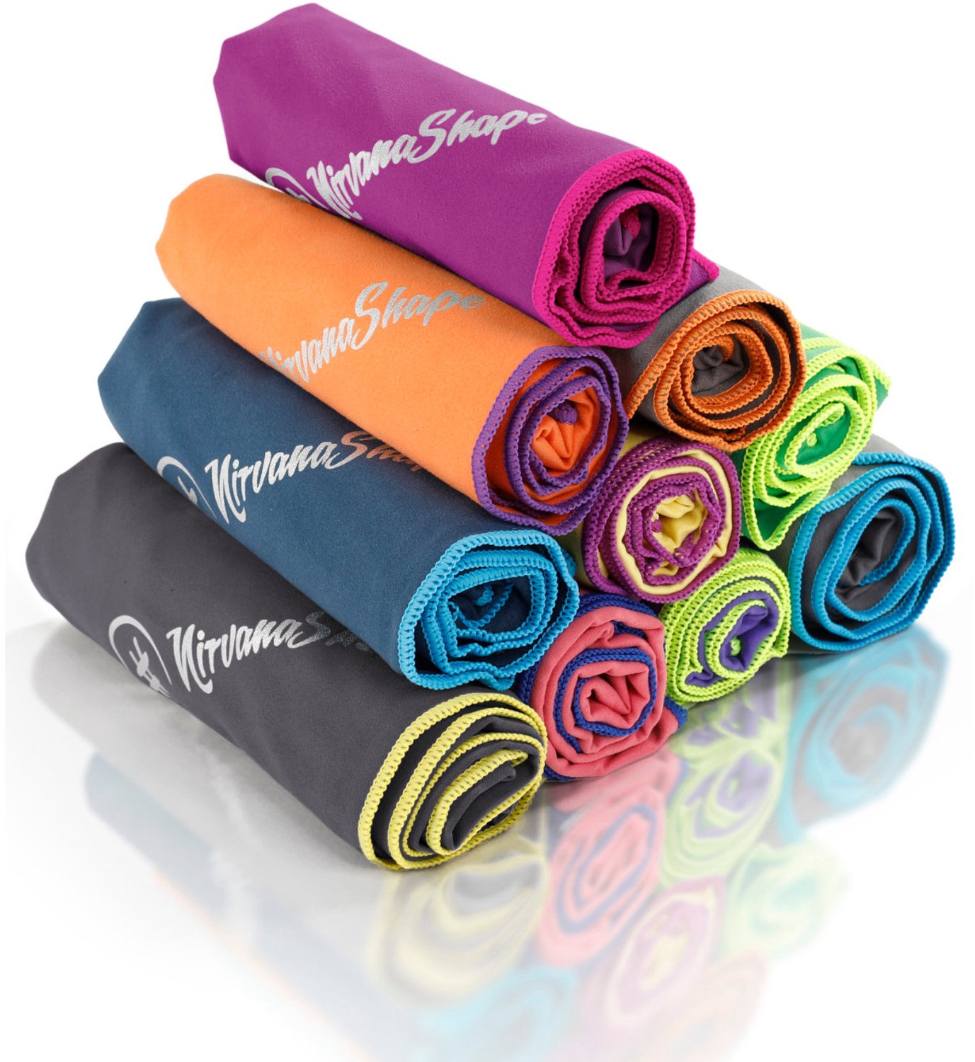 NirvanaShape - microvezel handdoek - microvezel reishanddoek - sneldrogend, ultralicht en zijdezacht - tot 8 keer meer absorberend - 100 x 50 cm - Roze / Roze Rand