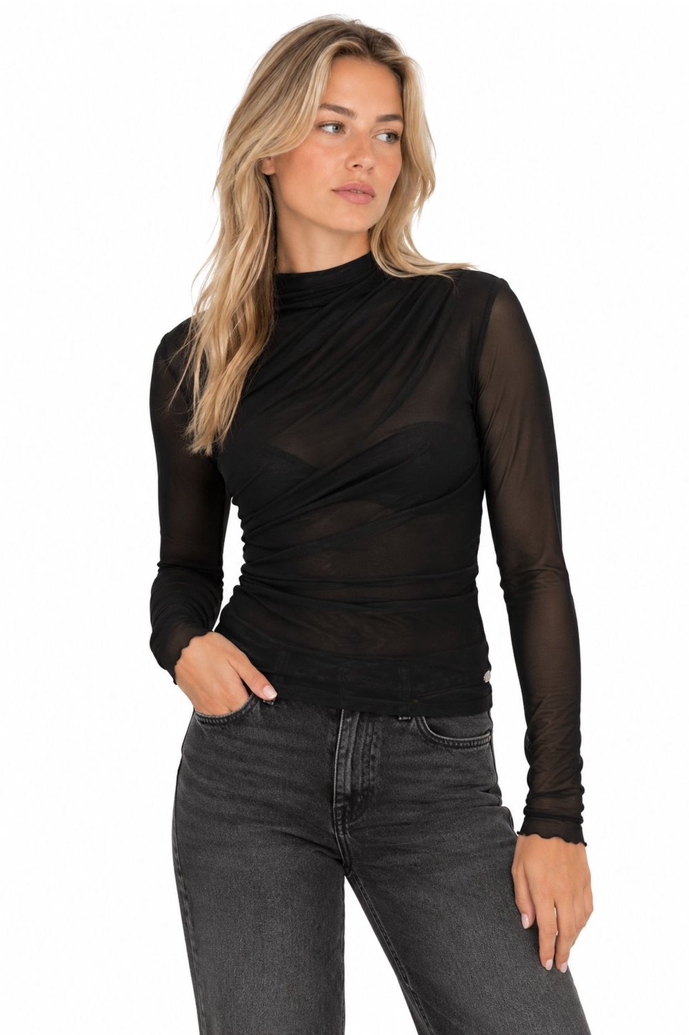 Lofty Manner - Top Jolien - Draped Mash - Black
