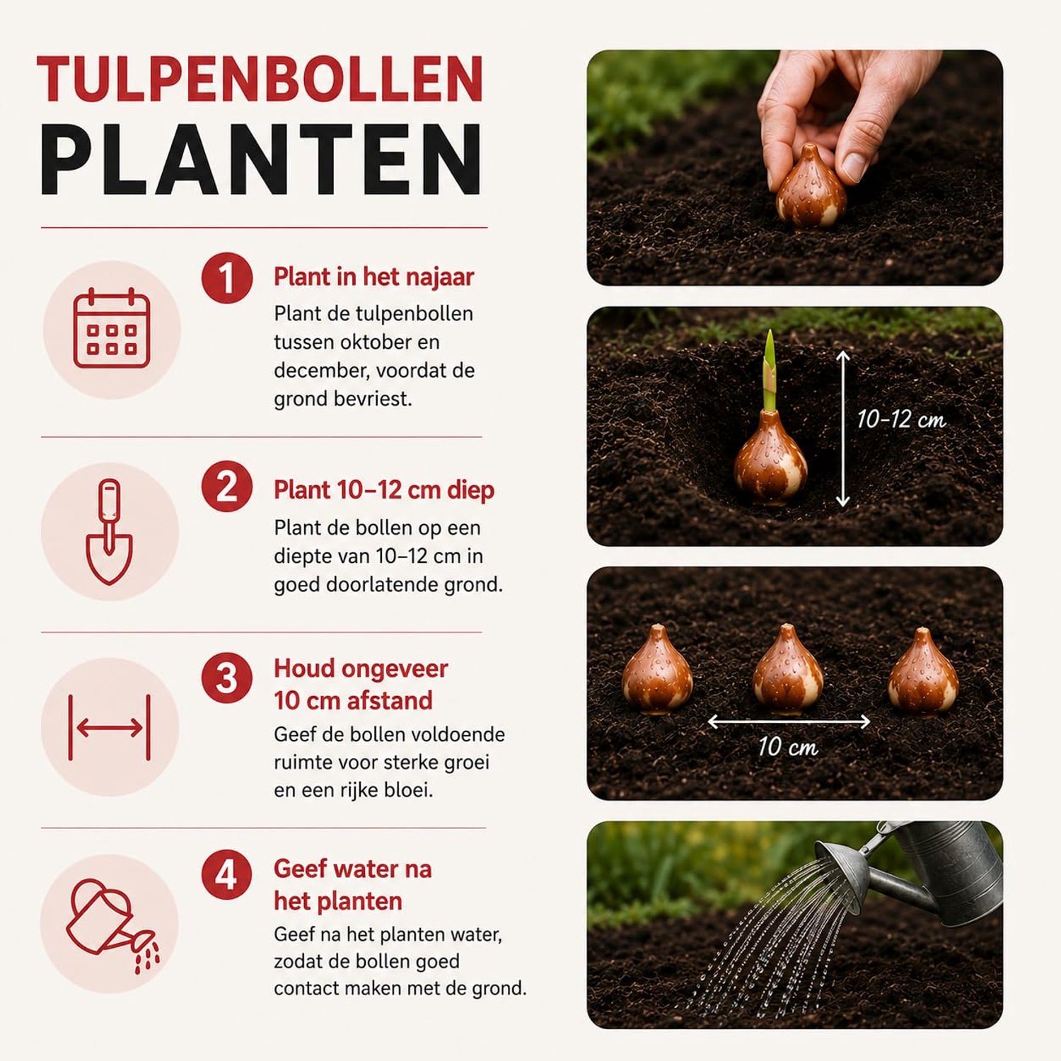 Tulpenbollen Mix - 30 Stuks - Dubbele Gevulde Tulpen - Voorjaarsbloemen - m-winkel