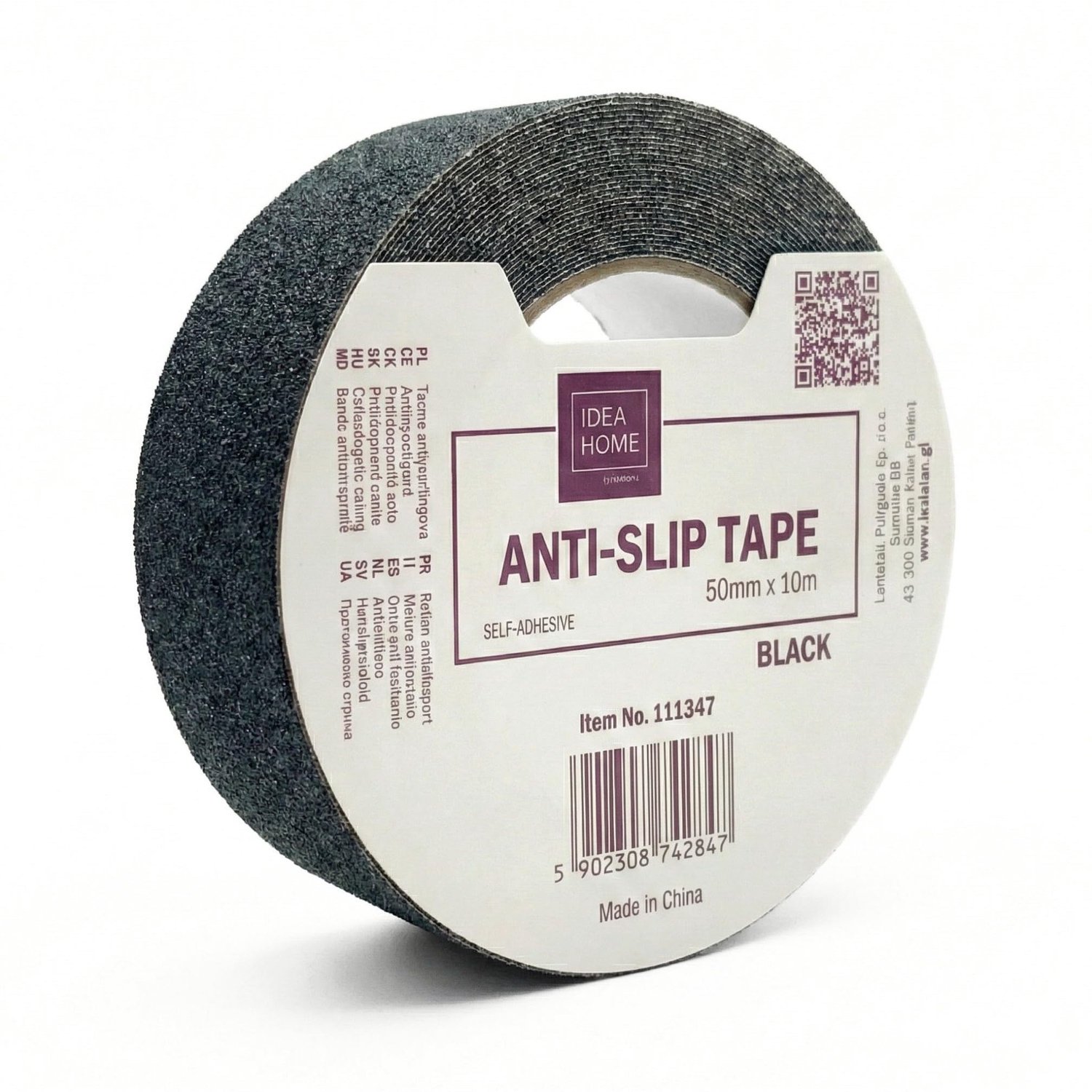 Antislipband 50 mm x 10 m - zwart - pvc-tape - veiligheid voor trappen en vloeren - m-winkel