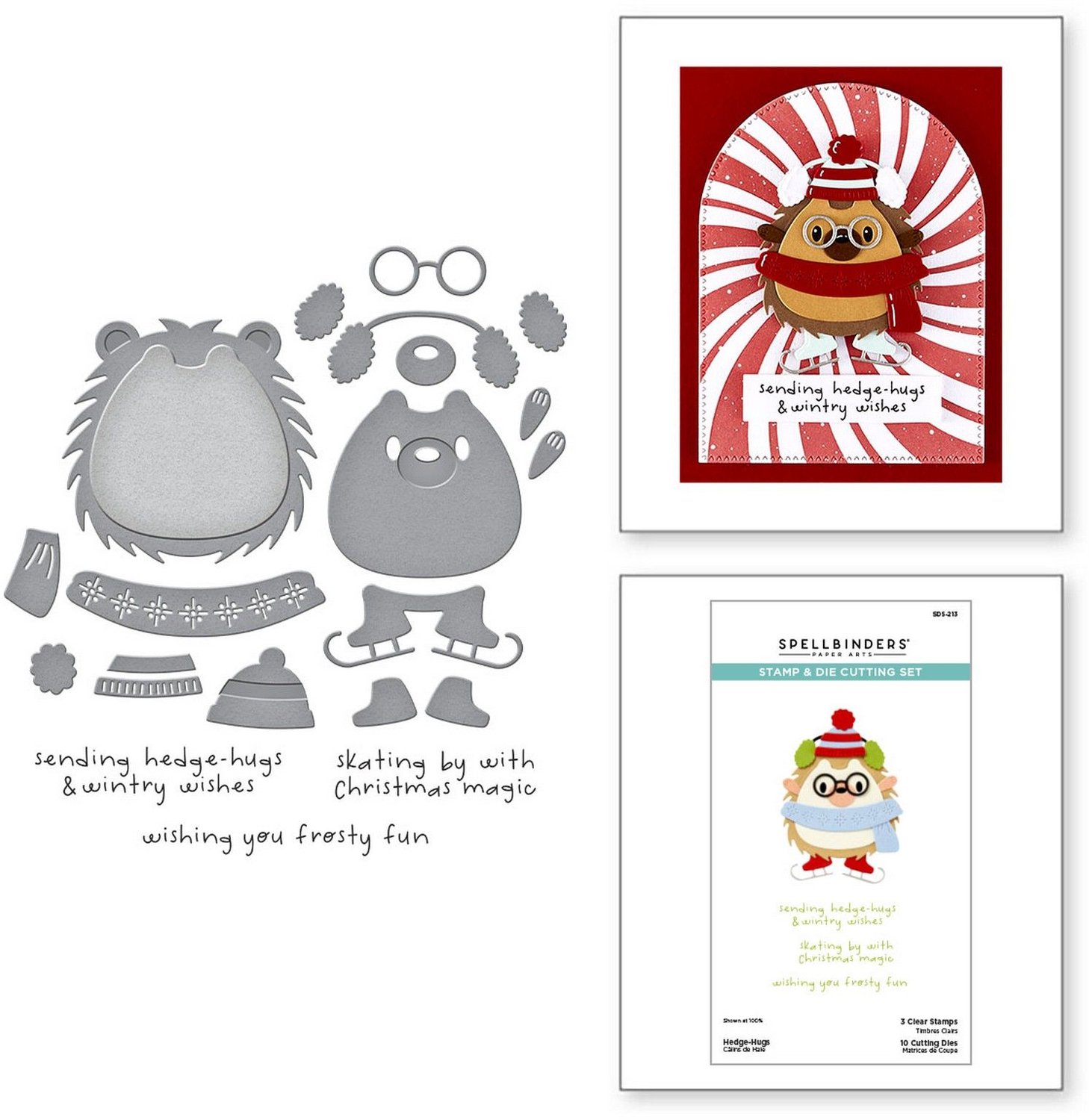Spellbinders Clear Stamp & Snijmal - Hedge-Hugs - 13 st.