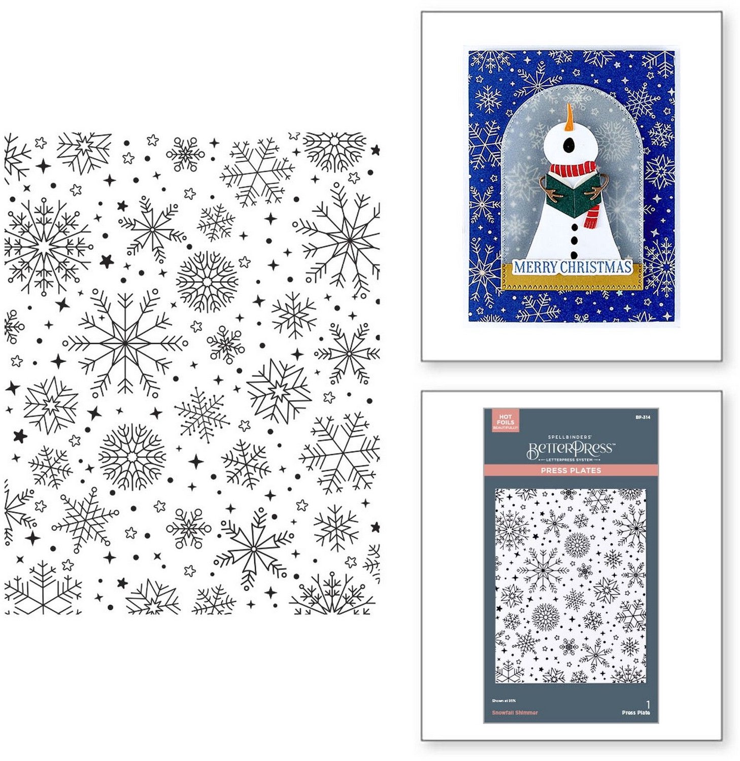 Spellbinders Plate Kerst - Snowfall Shimmer - 11,1 x 14,3 cm