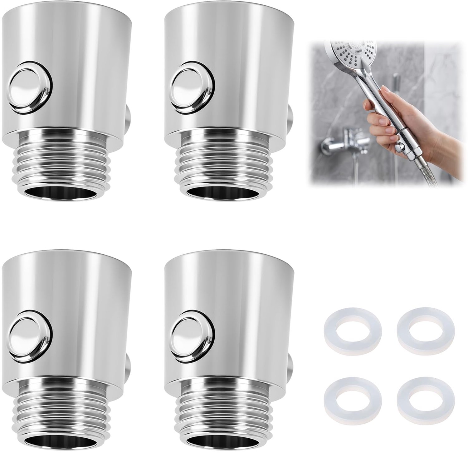 Afsluiters voor douche 4 stuks - debietbegrenzer - waterbesparing - ideaal voor badkamer en keuken - Vemera